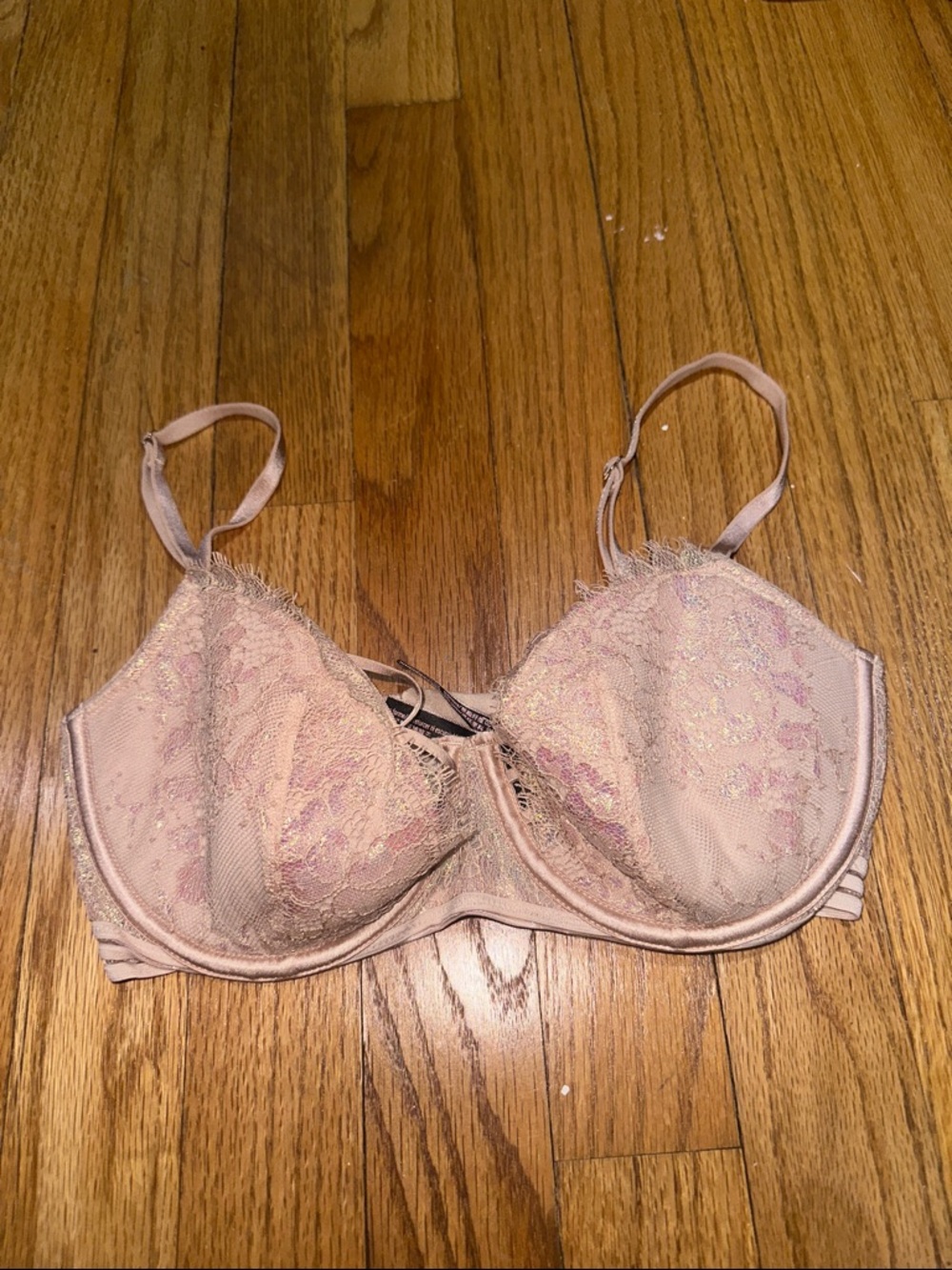 Victoria's Secret Lace Overlay Underwire Bra - Light Pink
